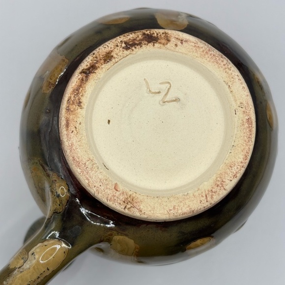 Ceramic Mug drip glaze Handcrafted with unique thumb Handle - Picture 6 of 9